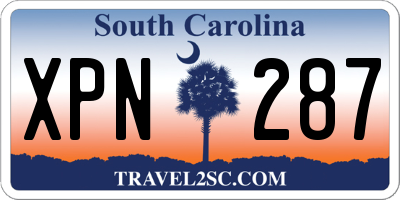 SC license plate XPN287