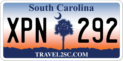 SC license plate XPN292