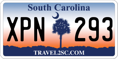 SC license plate XPN293
