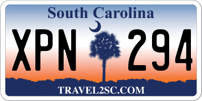 SC license plate XPN294
