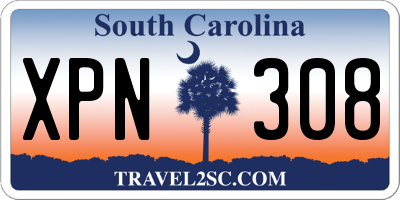 SC license plate XPN308