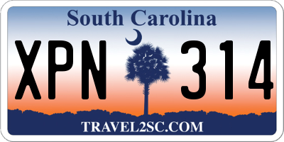 SC license plate XPN314