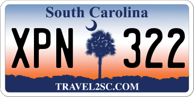 SC license plate XPN322