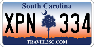 SC license plate XPN334