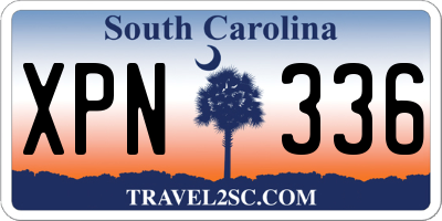 SC license plate XPN336