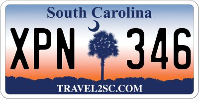SC license plate XPN346