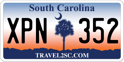 SC license plate XPN352