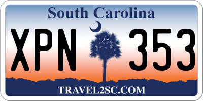 SC license plate XPN353