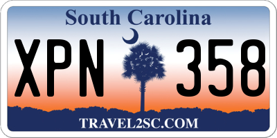 SC license plate XPN358