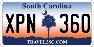 SC license plate XPN360