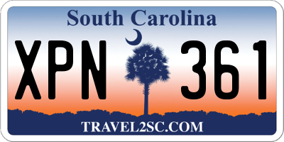 SC license plate XPN361