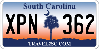 SC license plate XPN362