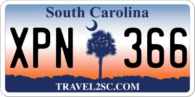 SC license plate XPN366