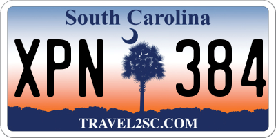 SC license plate XPN384