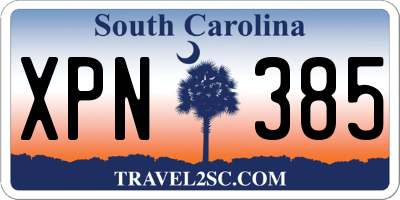 SC license plate XPN385