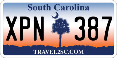 SC license plate XPN387