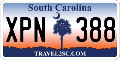 SC license plate XPN388