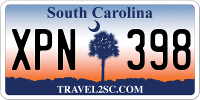 SC license plate XPN398