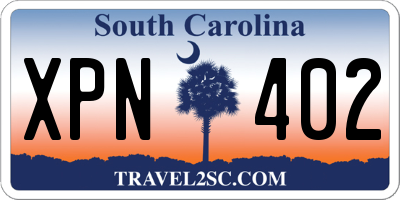SC license plate XPN402