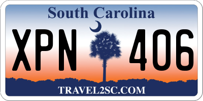 SC license plate XPN406