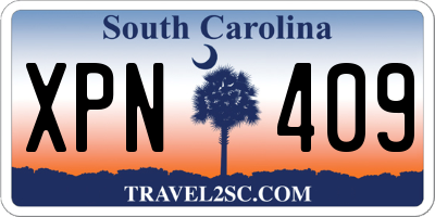 SC license plate XPN409