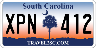 SC license plate XPN412