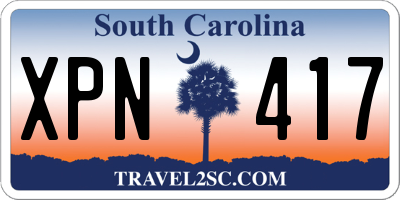 SC license plate XPN417