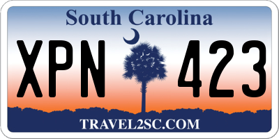 SC license plate XPN423