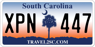 SC license plate XPN447