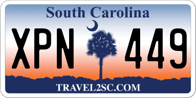 SC license plate XPN449