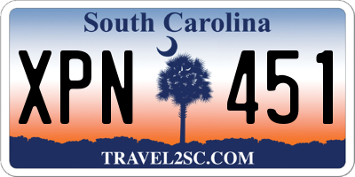 SC license plate XPN451