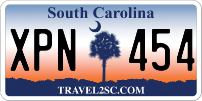 SC license plate XPN454