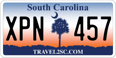 SC license plate XPN457