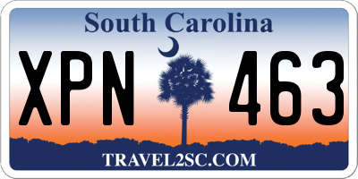 SC license plate XPN463