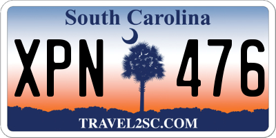 SC license plate XPN476