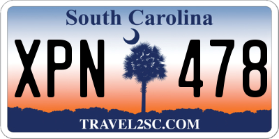 SC license plate XPN478