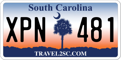 SC license plate XPN481