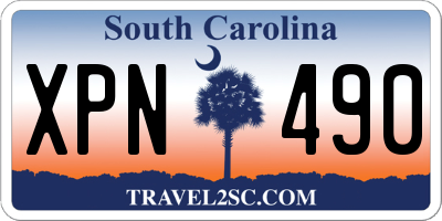 SC license plate XPN490