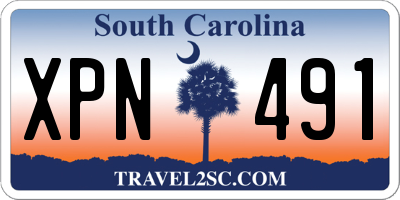 SC license plate XPN491