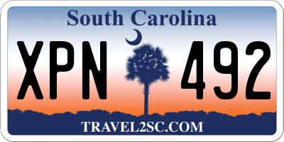 SC license plate XPN492