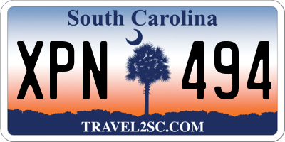 SC license plate XPN494