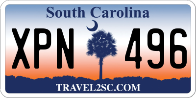 SC license plate XPN496