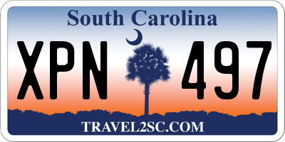 SC license plate XPN497