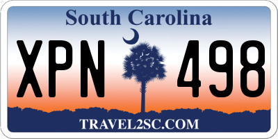 SC license plate XPN498