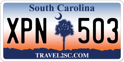 SC license plate XPN503