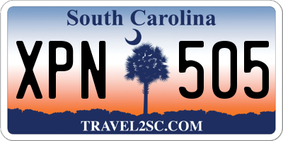 SC license plate XPN505