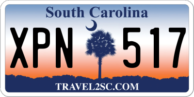 SC license plate XPN517