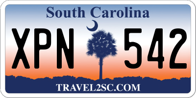SC license plate XPN542