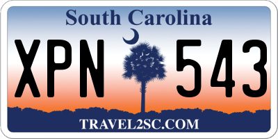 SC license plate XPN543