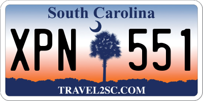 SC license plate XPN551